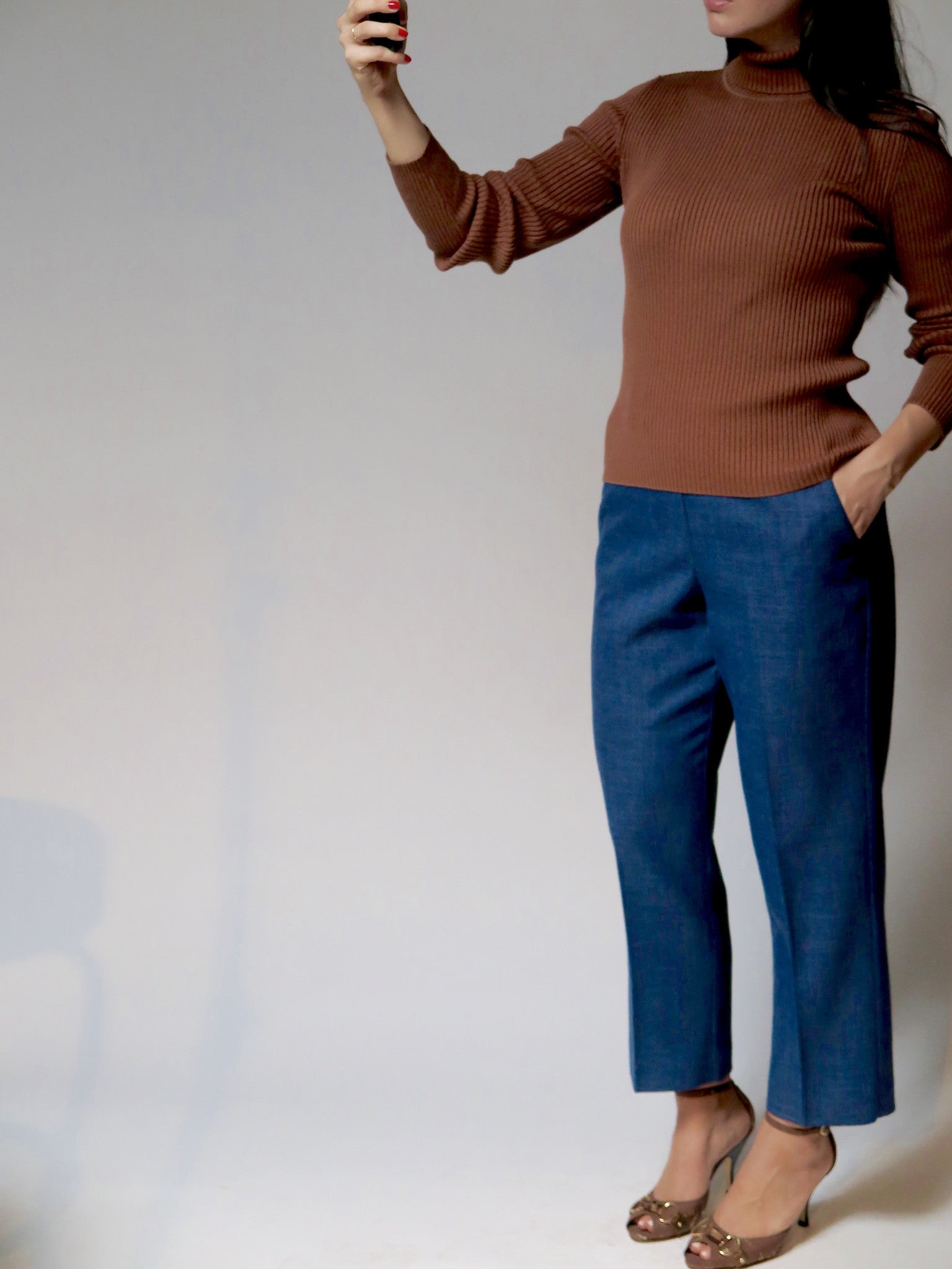 Silk Rust Turtleneck