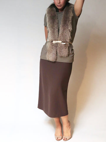 Z Taupe Fox Stole