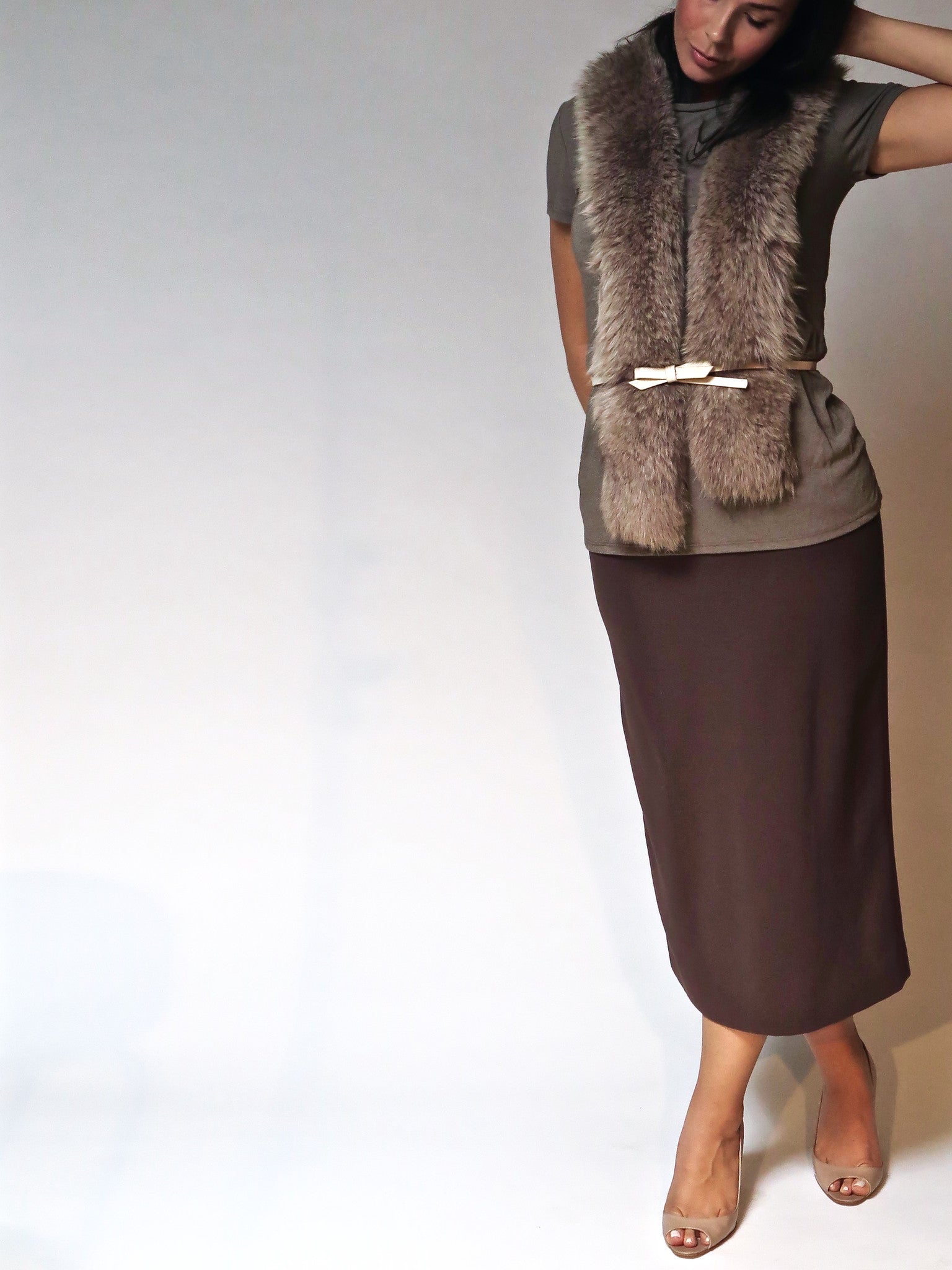 Tailored Mink Pencil Skirt