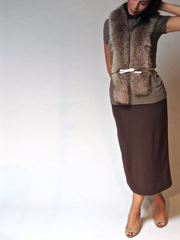 Tailored Mink Pencil Skirt