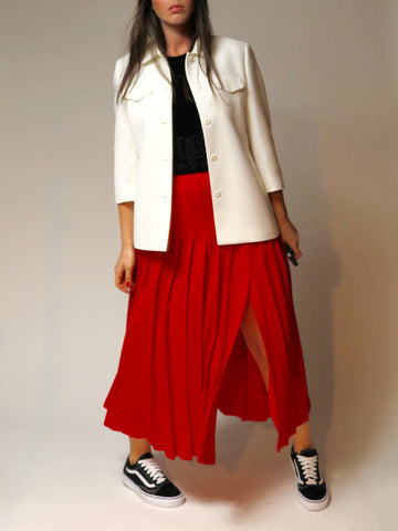 Z Kick Pleat Red Skirt