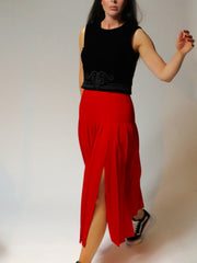 Z Kick Pleat Red Skirt