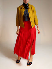 Z Kick Pleat Red Skirt