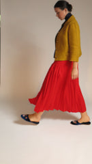 Z Kick Pleat Red Skirt
