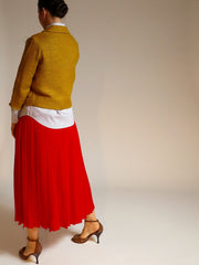 Z Kick Pleat Red Skirt